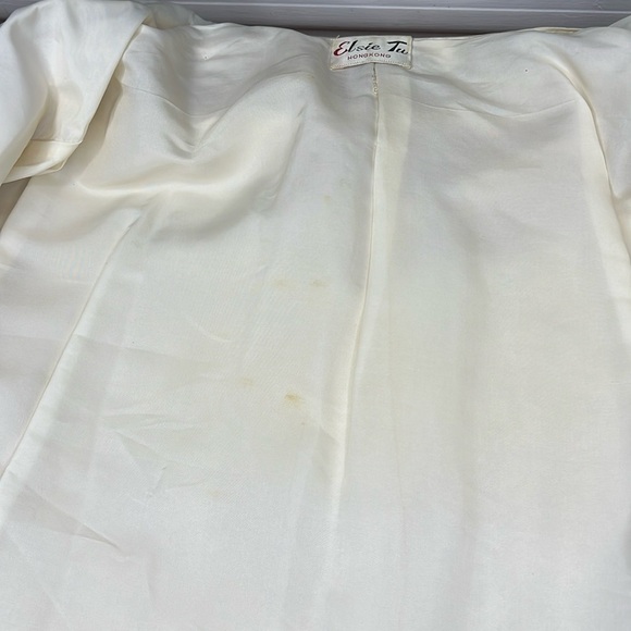 Elsie Tu Hong Kong Sz M Soft Wool Beaded Fully Lined Cardigan Sweater with Belt - Picture 13 of 14